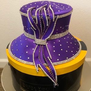 Purple Embellished Church Hat.